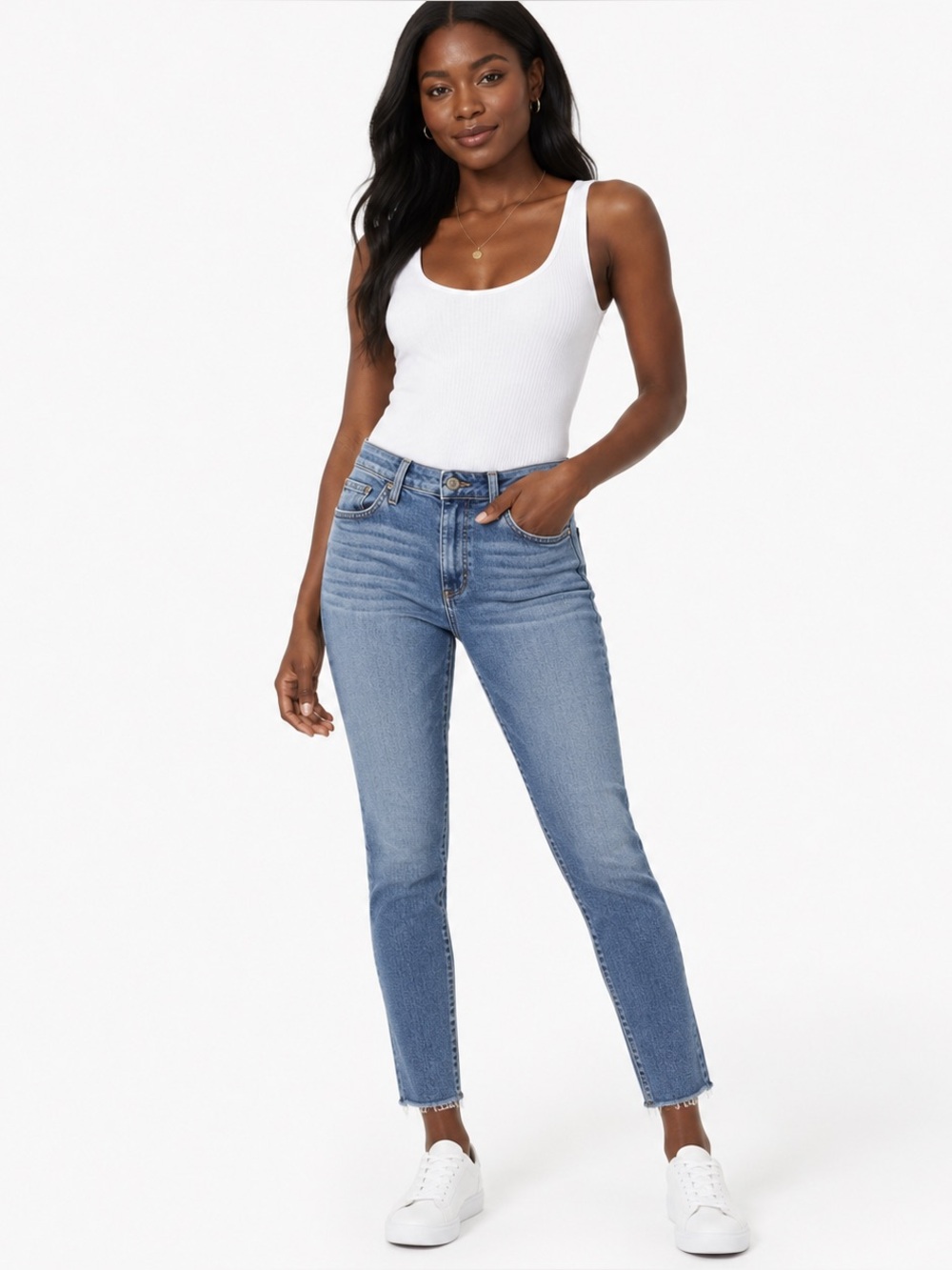 JustBlack Skinny Ankle Raw Hem Stretch Jeans Light Wash Size 25
